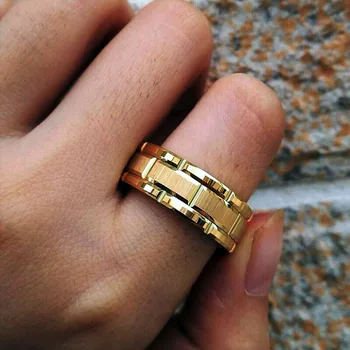 Мъжки пръстен Tendy Homme, пръстен от титанов стомана за мъже, двойна канавка, мат двойка, бижута за пръстите, сватбен подарък за влюбени, аксесоари