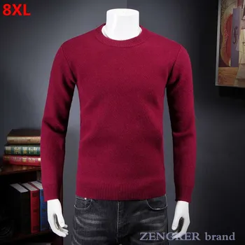 Мъжки пуловер плюс velvet утолщающий топъл пуловер плюс размера на мъжкия бащата на зимата свободен пуловер Пуловер голям размер 8XL 7XL 6XL