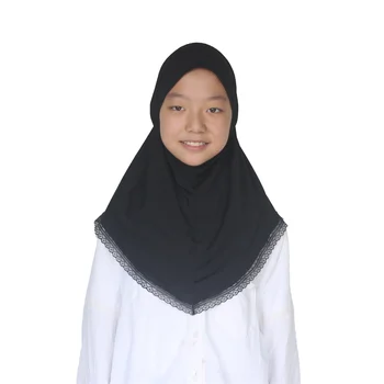 Мюсюлманин. → за момичета, едно парче ислямски хиджаб с дантелен страна, удобни в чорап, монофонични на възраст 6-12 години
