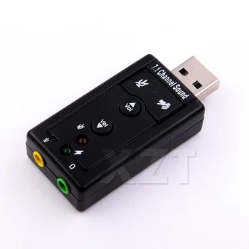 На външен USB АУДИО АДАПТЕР ЗВУКОВА КАРТА VIRTUAL 7.1 ch USB 2.0 ЗА микрофон Динамиката на аудиогарнитуры микрофон с жак 3,5 мм
