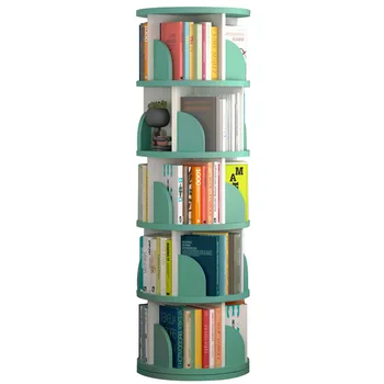 На въртящата се на лавица за книги на 360 градуса, шкафове, подови полк, проста и многопластова креативна домашна студентски bookshelf