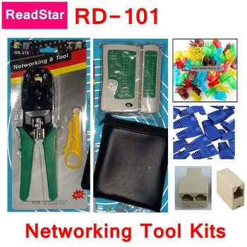 Набор от мрежови инструменти ReadStar включва многофункционални кабелни клещи + Нож + тестер Кабел + 20 бр. цветен съединители RJ-45 + свързване на газа