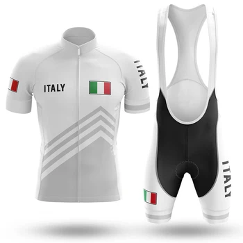 Нов Италиански мъжки комплект от бели тениски за колоезденето МТБ, пътен под наем, дългогодишна дрехи с къс ръкав, велосипеди костюм Ciclismo Трико