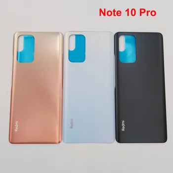Нов Оригинален Корпус на Батерията За Xiaomi Redmi Note 10 Pro, със Стъклен Капак, Задната част на Кутията Redmi note10 pro max M2101K6I с Тиксо