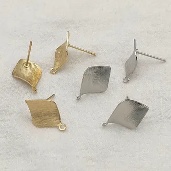 НОВ ПРИЕМ! 17x11 мм, 100 бр. Месингови обеци-карамфил под формата на диамант, конектори за обеци, направени със собствените си ръце детайли, бижута и компоненти