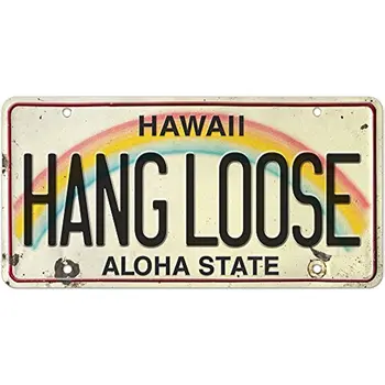Нов ретро хавайски регистрационен номер-сувенир с автомобилния номер знак инчов регистрационен номер