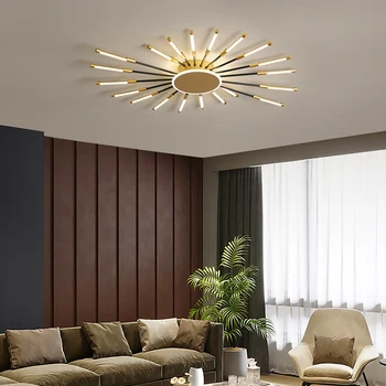 Нова led полилей за хол, спалня, домашно полилей, златна led лампа във формата на цвете от Sala Modern Home lighting Lamp