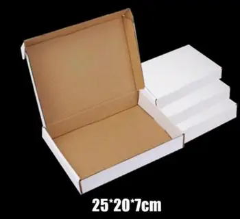 Нова картонена опаковка 25*20*7 cm 10 бр./лот Подарък бели картонени кутии за доставка на Бизнес Пощенска кутия