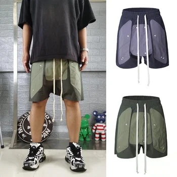 Нова мода, шорти с завязками на високи улиците, къси Панталони с джобове, мъжки И женски реколта Шорти от тежки Материи, Genshin Impact