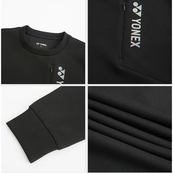 Нова спортна риза YONEX, бързосъхнеща облекла, спортни облекла, палта с дълъг ръкав за бадминтон, hoody с качулка за мъже и жени, оригинал
