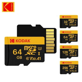 Новата Карта памет KODAK 128 GB, 256 GB U3 4K Micro SD Карти 64 GB 32 GB SDHC, Microsd UHS-I C10 V30 TF Trans Flash Microsd Безплатна доставка