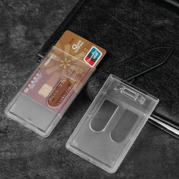 Нови държачи за работни карти Унисекс, преносима практически чанта за самоличност, визитница, калъф за самоличност, твърд пластмасов защитен калъф