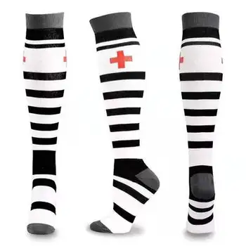 Нови Компресия чорапи чорапогащи до коляното са Подходящи за медицински проблеми с кръвообращението При бременност, отоци, диабет, Разширени вени,