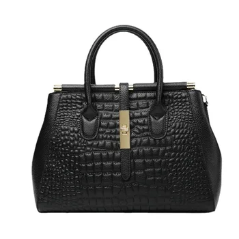 Нови Модни дамски чанти от кожа на Алигатор, чанта за рамо от естествена кожа, дамски брандираната луксозна чанта през рамо от естествена кожа