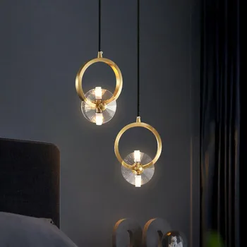 Новият кристален led окачен лампа, луксозни месингови творчески нощни лампи за хранене, висящ лампа за кухни