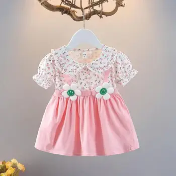 Новост 2023 г., детско лятна рокля-кюлчета за малки момичета
