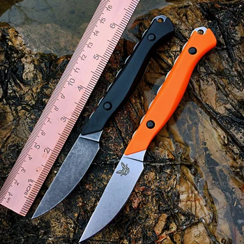 Ножове BM с фиксирано острие, директни ловни ножове за оцеляване, тактически инструмент за къмпинг, влакнести дръжки