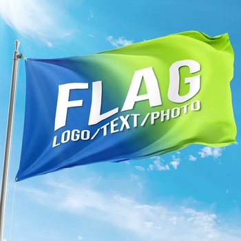 Обичай флаг от 100D полиестер с едностранно дигитален печат, рекламни банери за украса и реклама на открито
