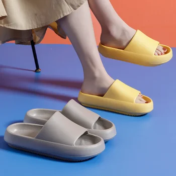 Обувки за жени, летни домашни дамски чехли на платформа с мека подметка, нескользящие дамски ежедневни чехли, дамски чехли на равна подметка