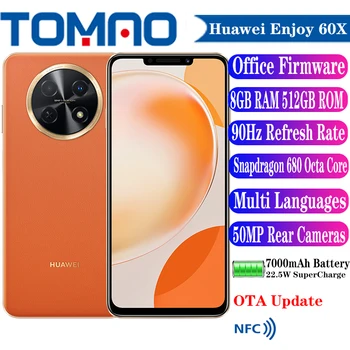 Оригинален Офис Нов Мобилен телефон Huawei Enjoy 60X с по-голяма батерия 7000 mah 22,5 W Snapdragon 680 Octa Core 6,95 