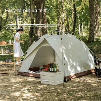 Палатка за нощуване на открито-на 4-6 човека, Автоматични Быстрооткрывающиеся Водоустойчив палатки Rainfly, Фамилна палатка миг инсталация на открито, Туристическа палатка
