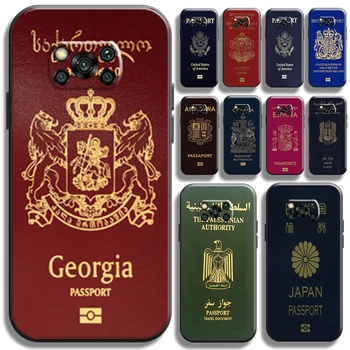 Паспорт с Флага на Мароко За Xiaomi Poco X3 Pro NFC Poco X3 GT Задната част на Кутията на Телефона От Течен Силиций Мека Обвивка Carcasa Черни Седалките