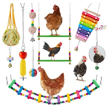 Пилешки играчки за пилета, Пилешки ксилофон, Играчки за рока Пилешки мост, Играчки за клюющих пилета, Отразени играчки за пилета