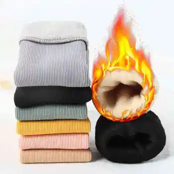 Плюс кадифе изолирана чорапи дамски цвят карамел зимни топли памучни чорапи със средна тръба Женски домашни чорапи за секс Sokken