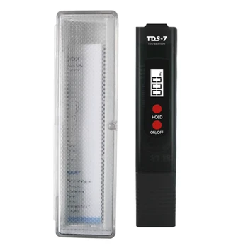 Портативен Измерител на Качеството на Водата TDS-Тестер с Бяла Подсветка LCD Pen 0-9990ppm