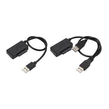 Практичен Кабел SATA-USB 2.0 за 2,5-инчов Външен твърд диск HDD SSD SATA 22-Пинов Адаптер USB 2.0 Конвертор 30 см за лаптоп