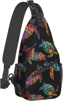 Прашка-раница с морски костенурки, женствена чанта през рамо за мъже, Малка в чантата за пътуване, походный раница