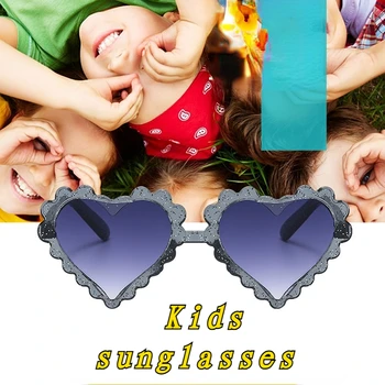 Прекрасни детски слънчеви очила за момчета и момичета, модни слънчеви очила във формата на сърце, детски улични плажни очила