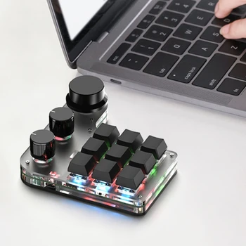 Программирующая макро-клавиатура с потребителски дръжка RGB 12/15 клавиши за копиране и поставяне на Мини-клавиатура 2,4 G Type-C /Bluetooth-съвместими Macropad F19E