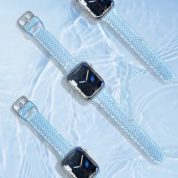 Прозрачен диамант модел е подходящ за каишка за Apple watch 42mm44mmiwatch8 SE 7 6 спортен гривна от TPU, аксесоар за умни часа 49 мм