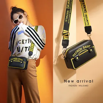 Пролетно-лятна малка дамска чанта, новата мода дива широколентов чанта-месинджър, женствена чанта за фотоапарат през рамо, тенденция чанта за жени