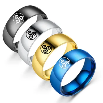 Пръстен-печат с логото на Teen Wolf Пръстени от неръждаема Стомана за мъже, байкерские украса Triskele, Титанов дамски пръстени Triskelion, бижута