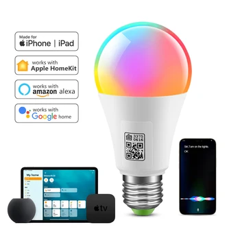 ПФИ Сертифициран Homekit Led Smart WiFi Лампа Siri Voice APP Control RGB лека нощ За Apple Home Kit App Алекса Google Home