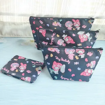 Пътна чанта от плат Оксфорд Hello kitty Sanrio, 4 бр., косметичка Melody, чанта за съхранение, портфейл за монети, клатч за момичета и момчета, държач за карти