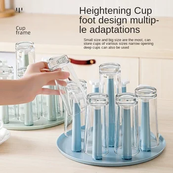 Рафт за чашки Рафтове за съхранение Тава Домакински Титуляр за съхранение чаени чаши Творчески водосточни рафтове Стъкло обърнат поставка за чаши