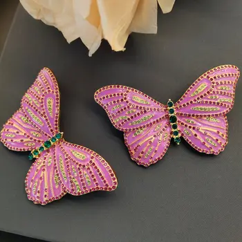 реколта модни брошка-пеперуда цвят на емайла, френска брошка в стил мозайка