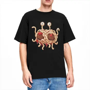 Реколта тениски Flying Sspaghetti Monster FS за мъже и жени, кръгъл отвор на вратата, тениски от чист памук с къс ръкав, идея за подарък, дрехи