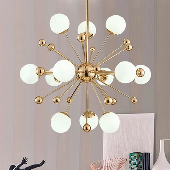 Ретро златен кръг пузырьковый led окачен светило, лампа, модерни висящи лампи Блясък за хранене, стъклени окачване с крушка G4