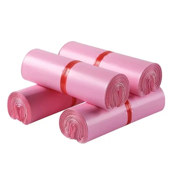 Розови пощенски express-чанти с логото, 50 бр., плътна логистична опаковане на дрехи, на помещение, самоуплотняющаяся куриерска чанта