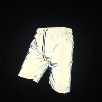 Светлоотразителни шорти, панталони, мъжки и флуоресцентни панталони, ежедневни мъжки шорти за нощен джогинг, холограма за мъжки къси панталони, вечерни кошмарен шорти
