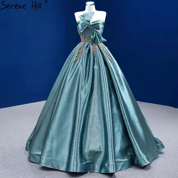 Секси сватбени рокли Serene Green Hill, бродирани с мъниста, 2023, качество на сватбена рокля с шнур и лък HM67417 по поръчка