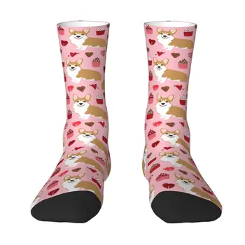 Сладки чорапи за кучета порода вельш-corgi, мъжки и дамски топли спортни и футболни чорапи с 3D принтом
