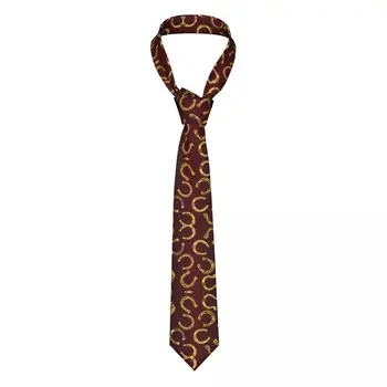 Случайни тясна вратовръзка във формата на златни подкови с върха на стрели, тънка вратовръзка за мъже, мъжки аксесоари, лесен за вечерта официален костюм.