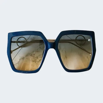 Слънчеви очила 2020 г., дамски маркови дизайнерски слънчеви Очила в ретро рамки, Големи Слънчеви Очила, Дамски реколта градиентные Очила С веригата Oculos Feminino