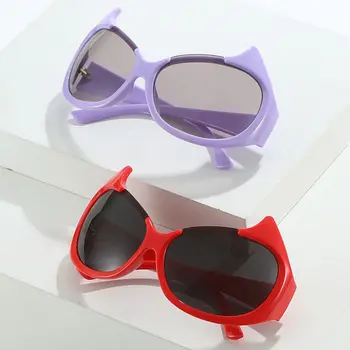 Слънчеви очила Y2k Devil, уникални слънчеви очила, реколта секси очила с кошачьим око за жените, Нови модни градиентные нюанси в стил хип-хоп и пънк
