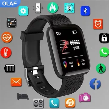 Смарт часовник с безжична зареждане, умни часовници с Bluetooth-тракера, спортни часовници, монитор на сърдечния ритъм, сън, смарт гривна за Android и IOS